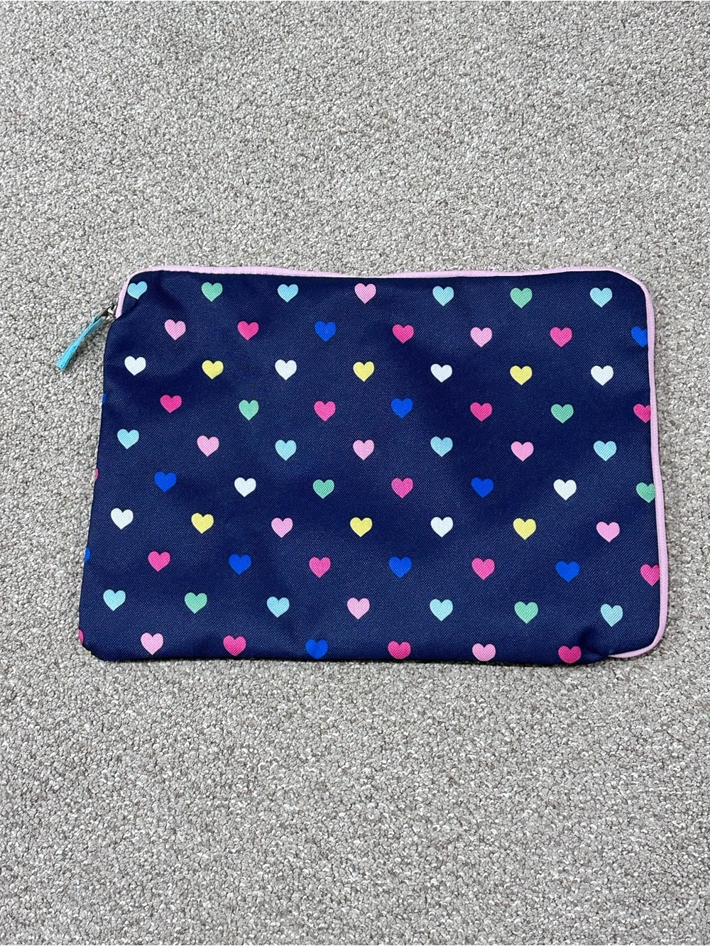 Pottery Barn Kids Mackenzie Navy Pink Multi Heart Wet/Dry Bag